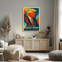 Political Leadership Abstract Art Poster: Bold and Patriotic