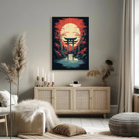 Tranquil Torii At Sunset Poster PosterGoat