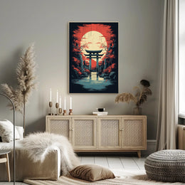 Tranquil Torii At Sunset Poster PosterGoat
