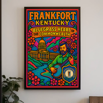 Frankfort Kentucky Bluegrass Capitol Travel Poster
