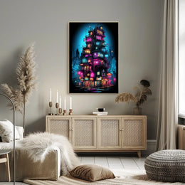Neon Cityscape Poster