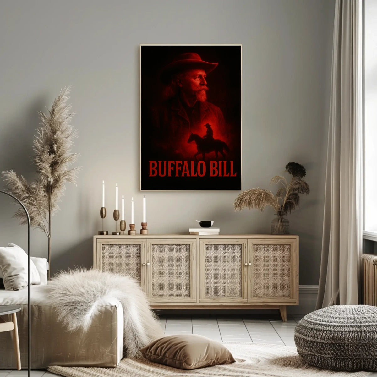 Buffalo Bill Portrayal on Vintage Cultural or Heritage Poster