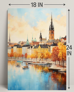 Autumn Reflections In A European Poster