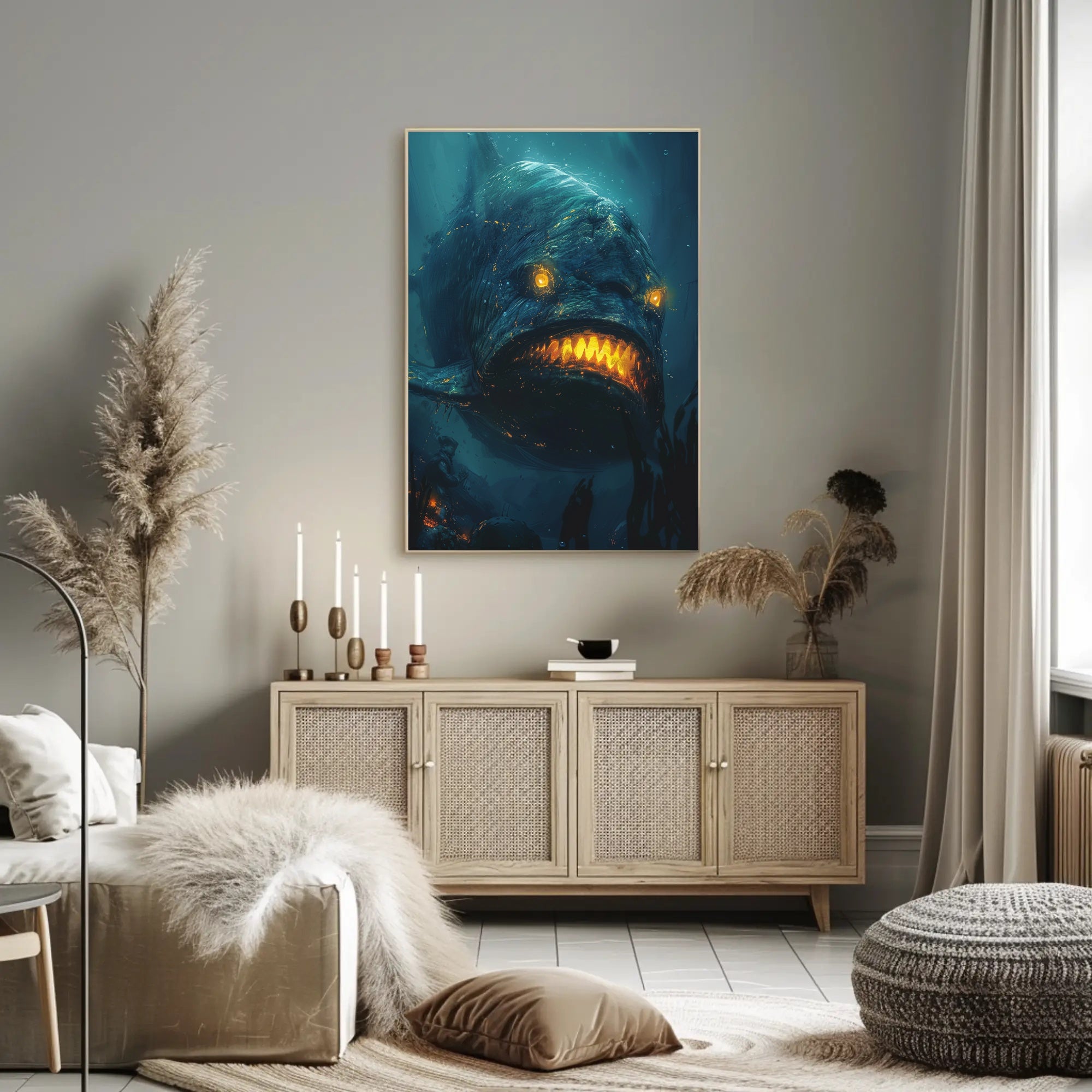 Mythical Sea Monster in Fantastical Underwater Adventure Poster PosterGoat
