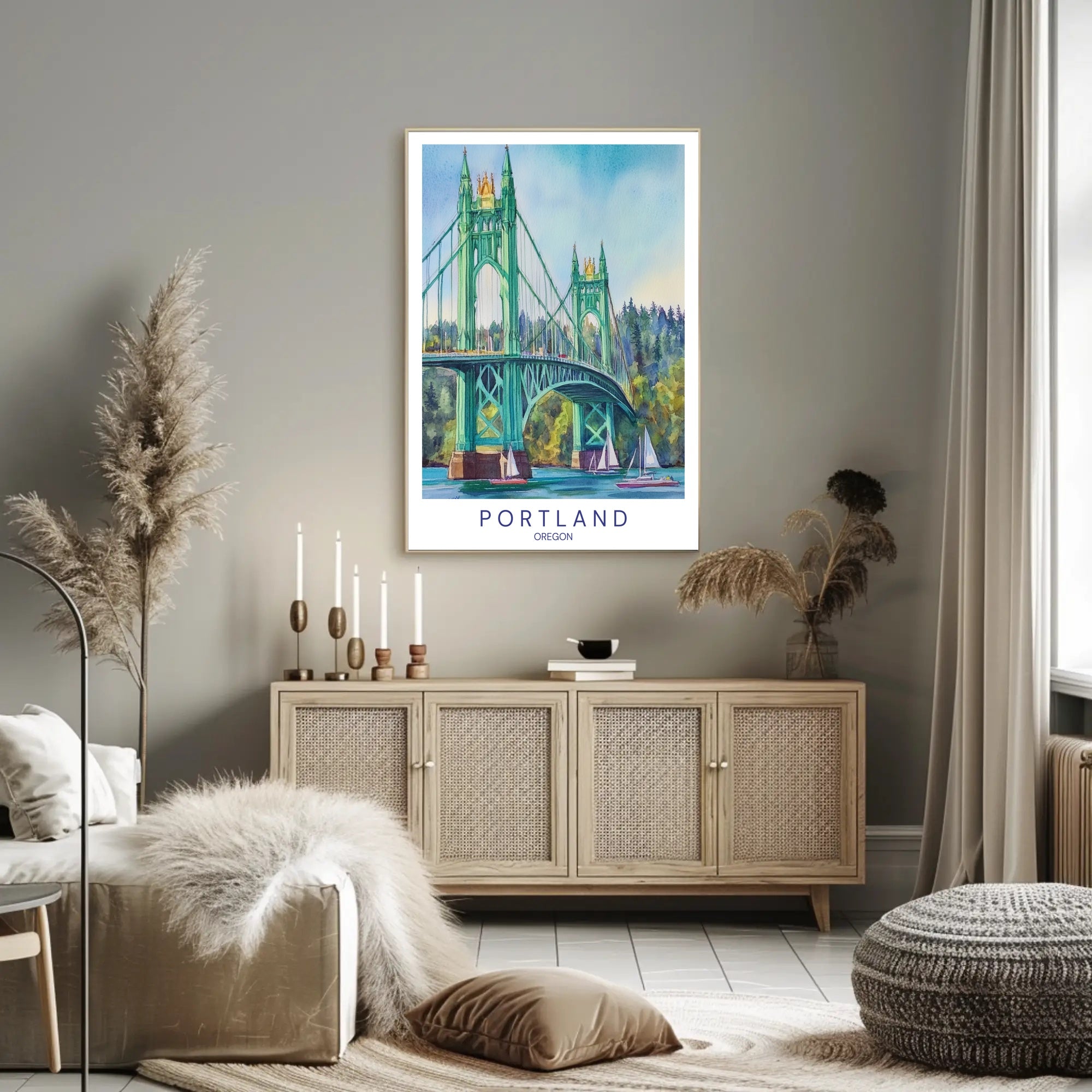St. Johns Bridge in Portland Poster PosterGoat