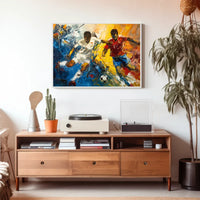 Dynamic Soccer Match Abstract Art Poster Print