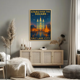 Stars Over The Square Salt Lake City Poster