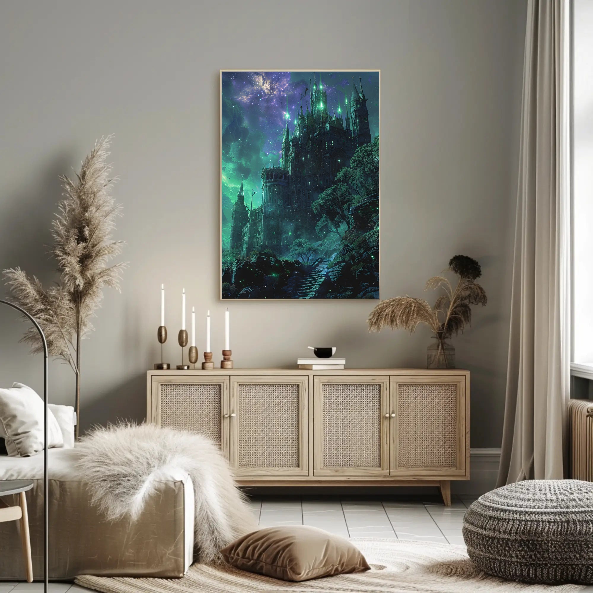Majestic Dusk Mountain Impressionist Landscape Art Poster PosterGoat