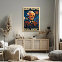 Albert Einstein Relativity Theory Vintage Science Decor Cosmic Physics Wall Art Poster