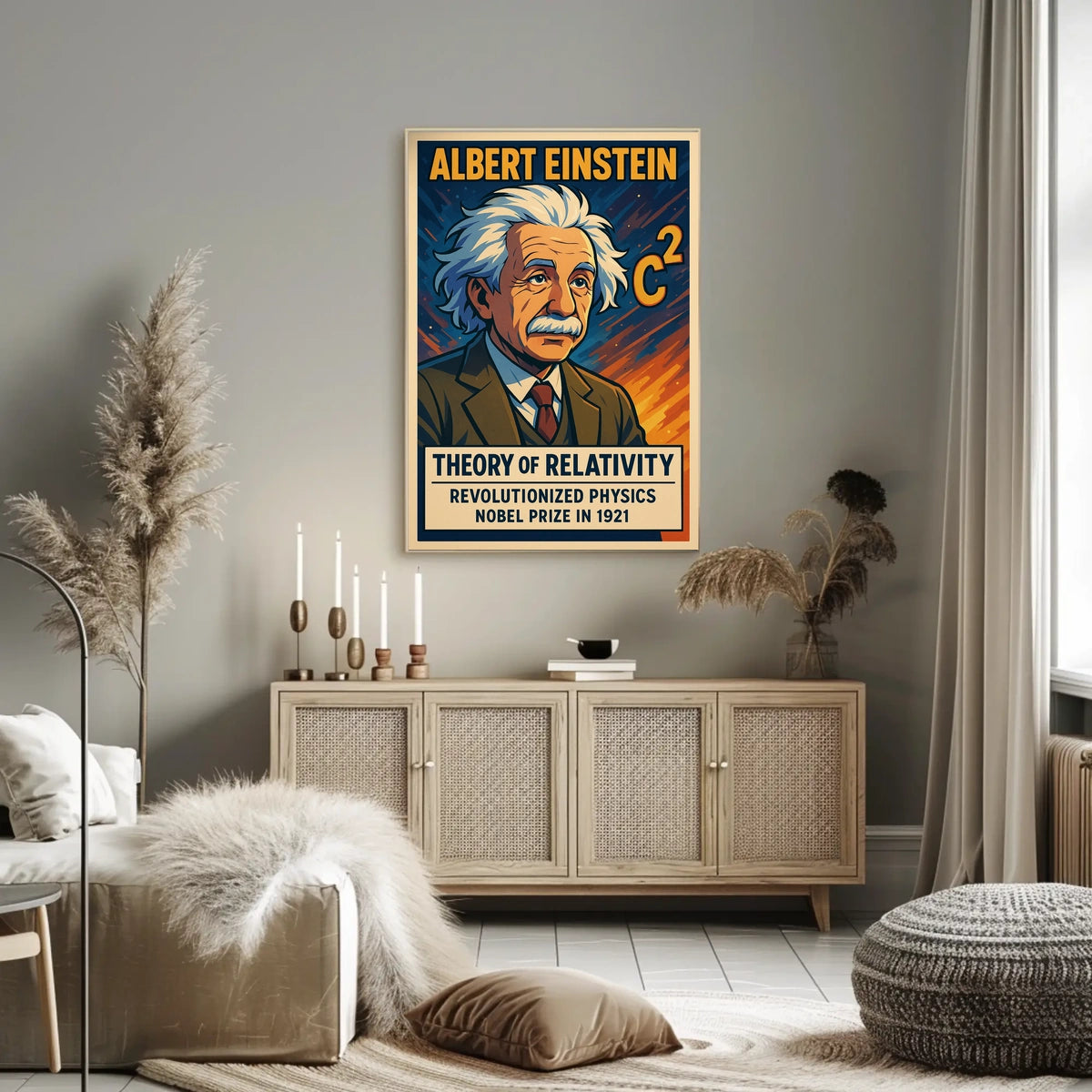 Einstein Relativity Cosmos Science Poster