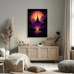 Epic Fantasy Castle in Surreal Cosmic Landscape