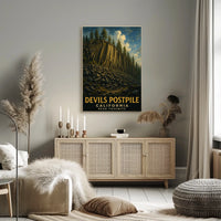 Devils Postpile California Landmark Poster