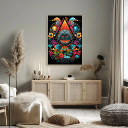 Mystical Cosmic Skull Fantasy Art Poster