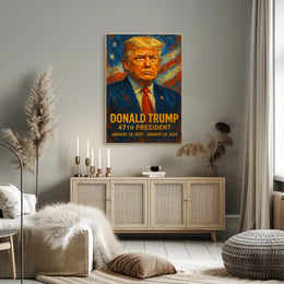Trump Blaze Determination Expressionism Poster