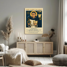 Saint Albert Wisdom Vintage Educational or Infographic Poster