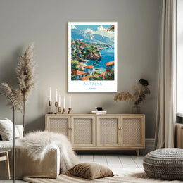 Scenic Antalya Coastal Cityscape Travel Poster