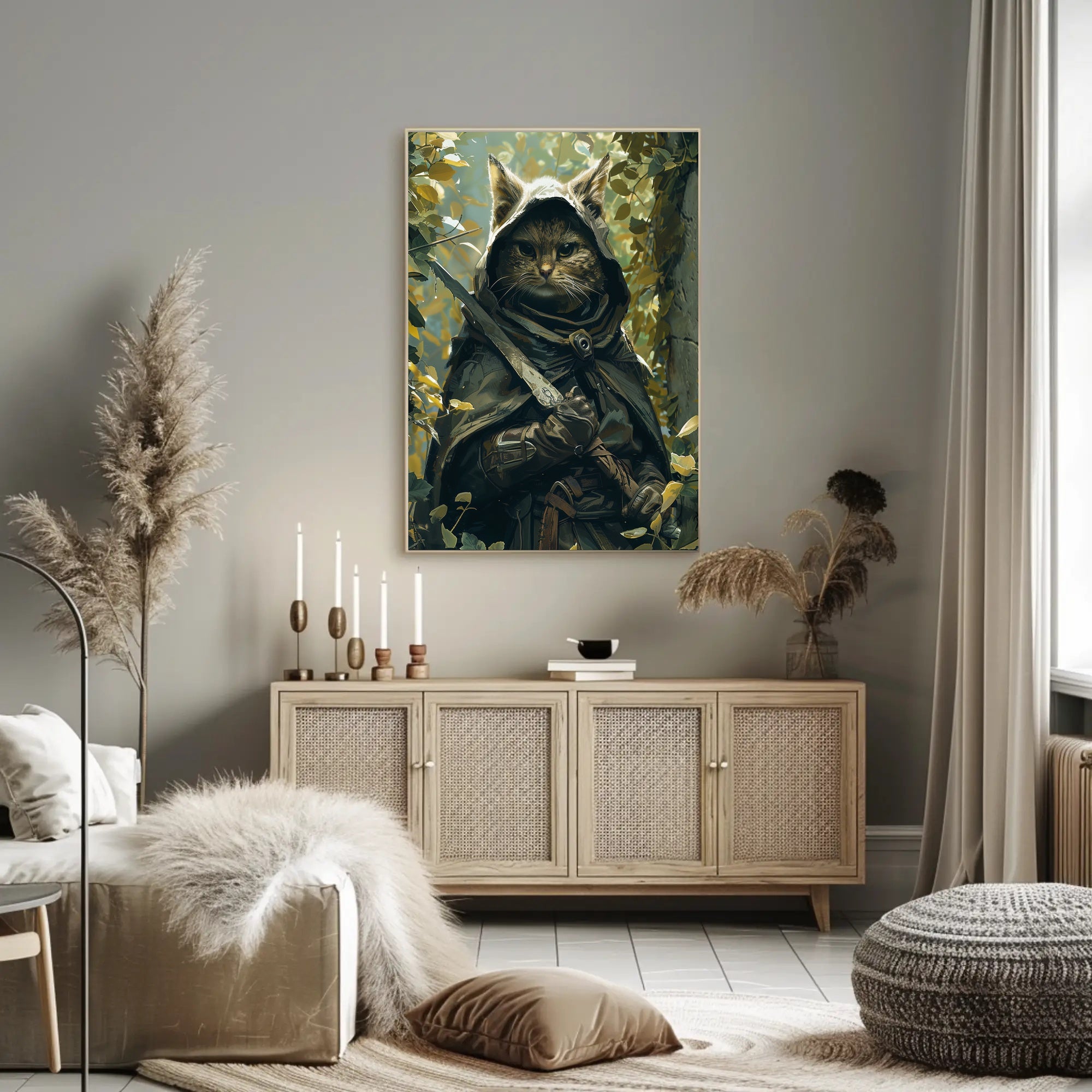 The Enigmatic Feline Adventurer Poster PosterGoat