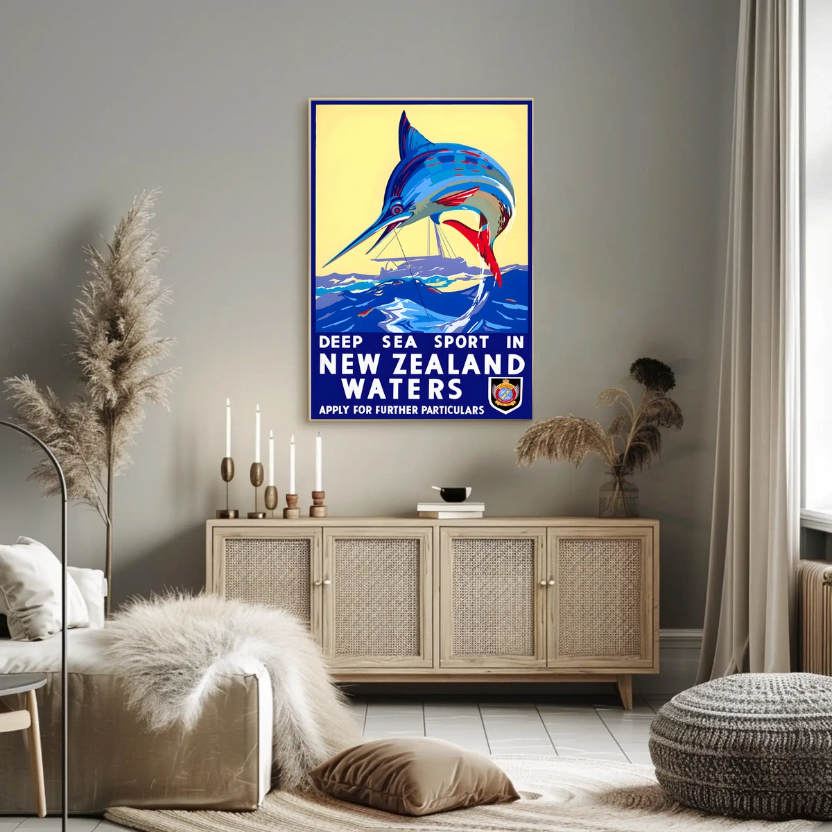 Deep Sea Sport In New Zealand Waters Poster