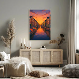Sunset Over the Canal Poster PosterGoat