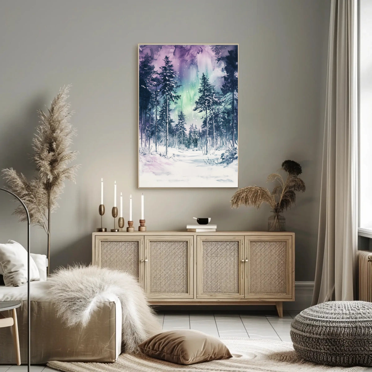 Finland Lapland Snowy Forest Landscape Poster