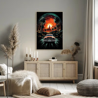 Retro Drive into the Sunset Poster