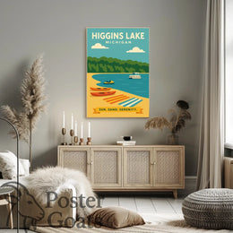 Higgins Lake Michigan Travel Poster