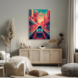 Futuristic Train Journey Poster