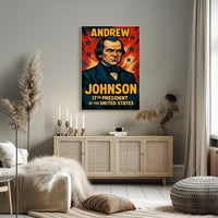 Andrew Johnson Seventeenth President Poster Vintage Wall Art