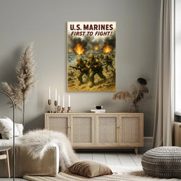U.S. Marines First to Fight Poster PosterGoat
