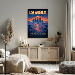 Los Angeles Skyline Dreams Urban or Cityscape Poster