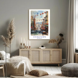 San Francisco Chinatown Watercolor Urban or Cityscape Poster PosterGoat