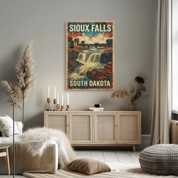 Sioux Falls Scenic Nostalgic Travel Art Deco Poster