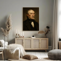 Elderly Gentleman Portrait in Artistic Oil Painting Style Poster
