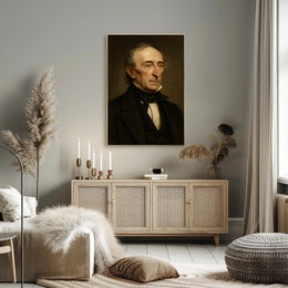 Elderly Gentleman Portrait in Artistic Oil Painting Style Poster