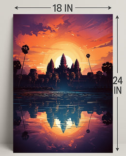 Sunset Over Angkor Wat Poster