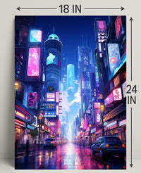 Neon Cityscape Poster