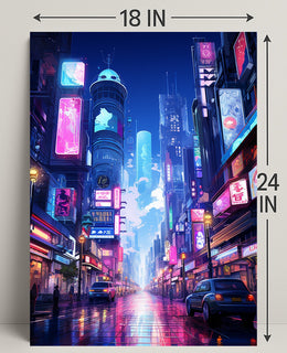 Neon Cityscape Poster