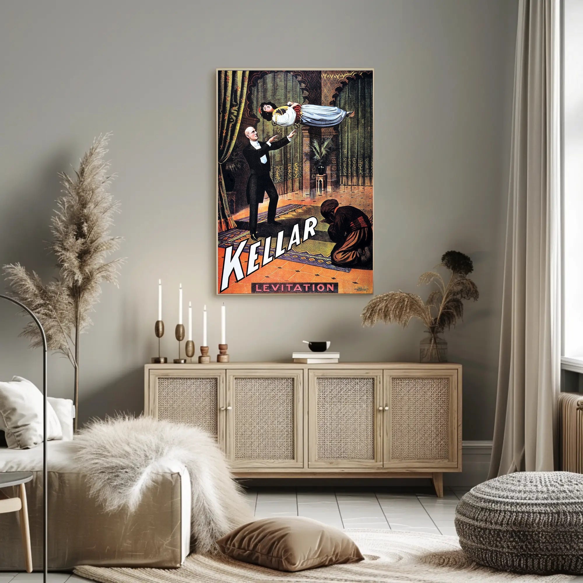Kellar Magical Levitation Vintage Illusion Cultural Poster
