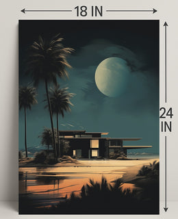 Moonlit Modern Oasis Modern Poster PosterGoat