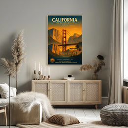 California The Golden State Vintage Poster PosterGoat