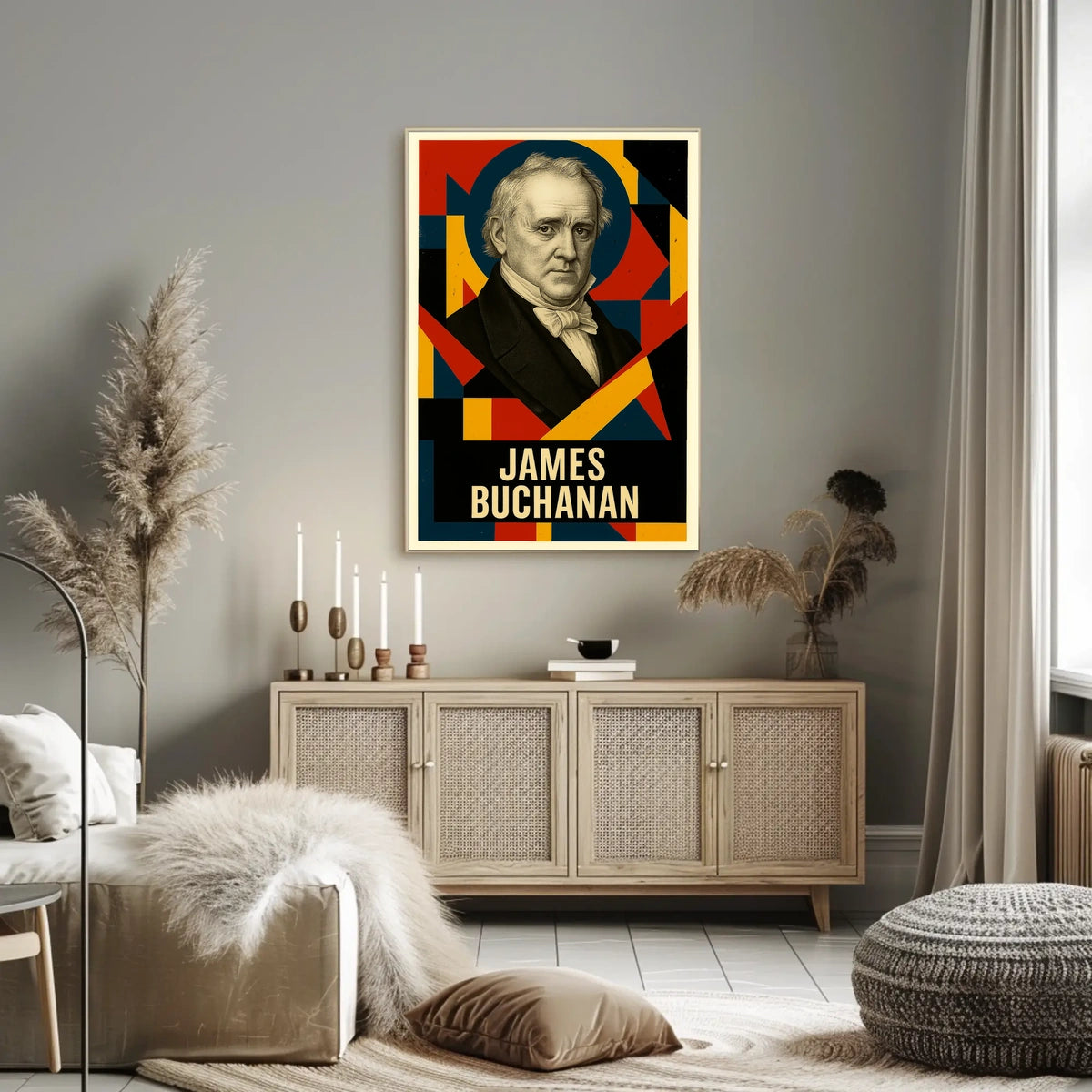 James Buchanan 15th President of the United States Abstract Pop Poster
