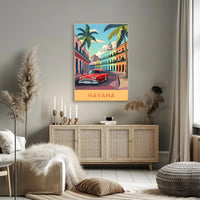 Classic Havana in Vibrant Streets: Travel Poster