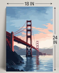 Golden Gate Bridge At Sunset Poster