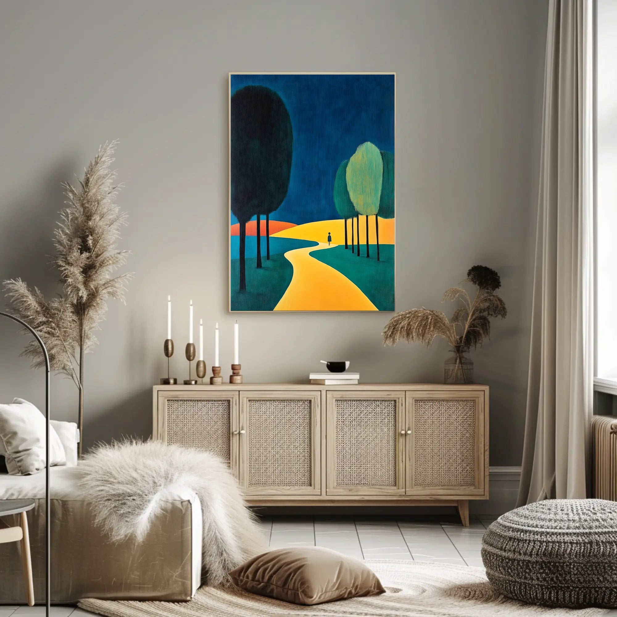 Pathway Through Trees Poster Serene Forest Wall Art