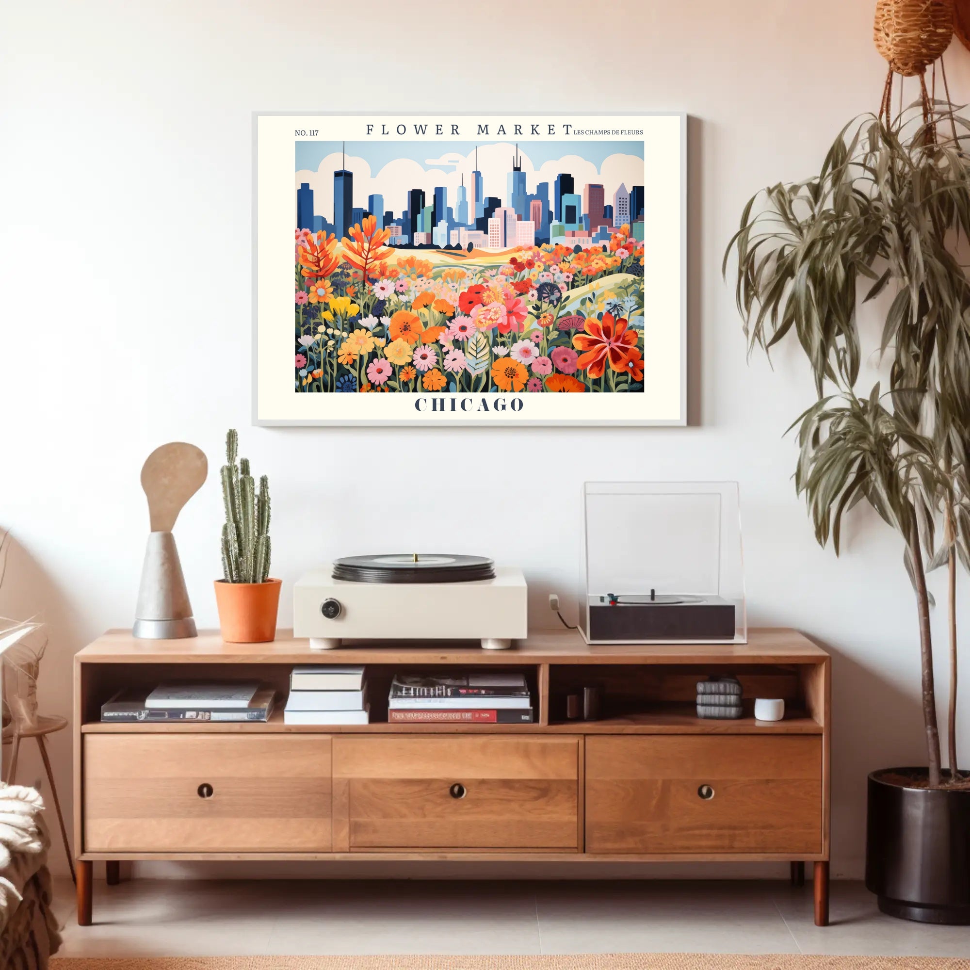 Flower Market Chicago Cityscape Urban or Cityscape Poster