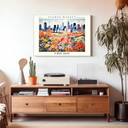 Flower Market Chicago Cityscape Urban or Cityscape Poster