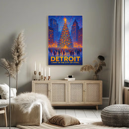 Detroit Light In The City Of Steel Poster