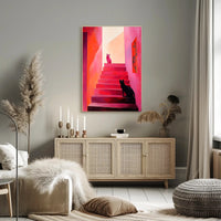 Stairway Cats Poster Charming Wall Art Print
