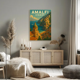 Amalfi Coast Poster Wall Art Seaside Print Travel Vibes