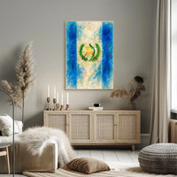 Watercolor Representation of the Guatemalan Flag Poster